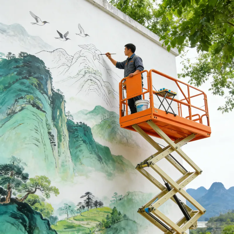 Manually-pulled Scissor Lifts